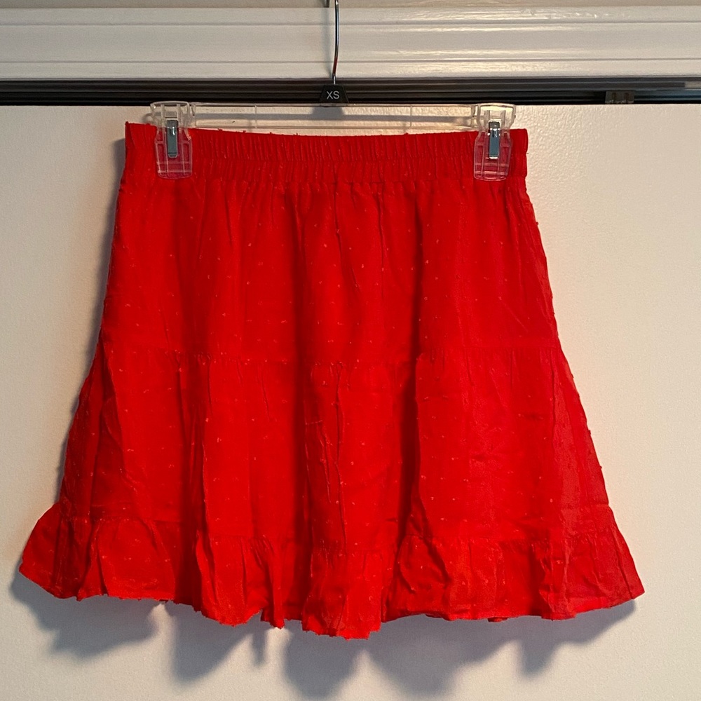 Red mini skirt
